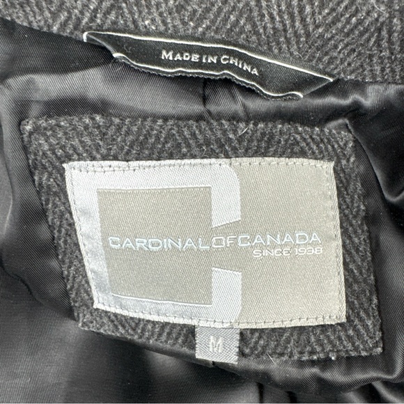 Cardinal of Canada Mens Dark Gray Herringbone Car Coat Medium Wool Blend Outdoor - Picture 10 of 13